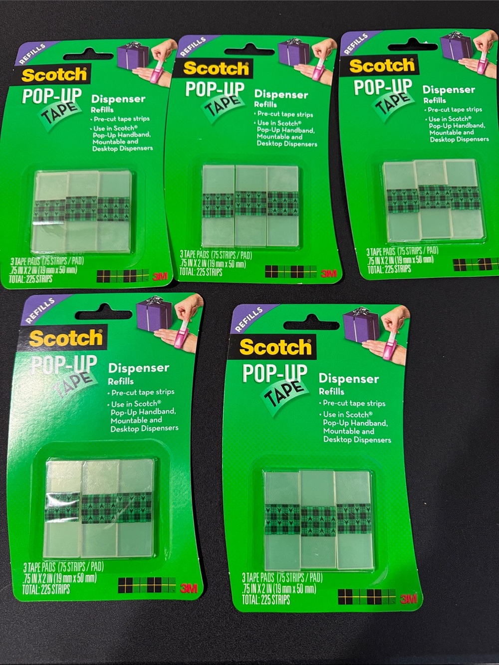 Pop-Up Tape Dispenser Refills - Green (5 Packs)